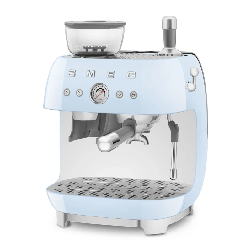 Smeg - Macchina per Caffè Espresso Manuale con Macinacaffè - Azzurro