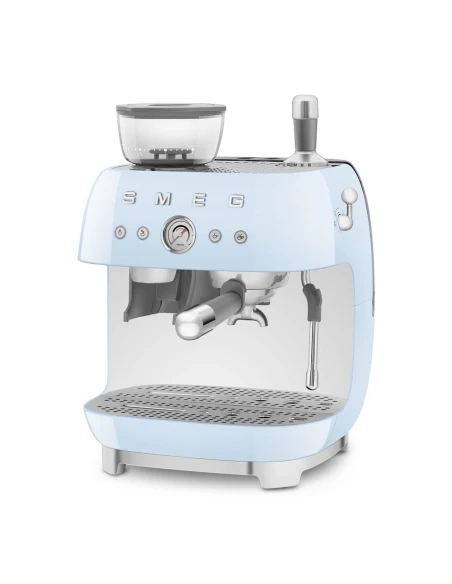 Smeg - Macchina per Caffè Espresso Manuale con Macinacaffè - Azzurro