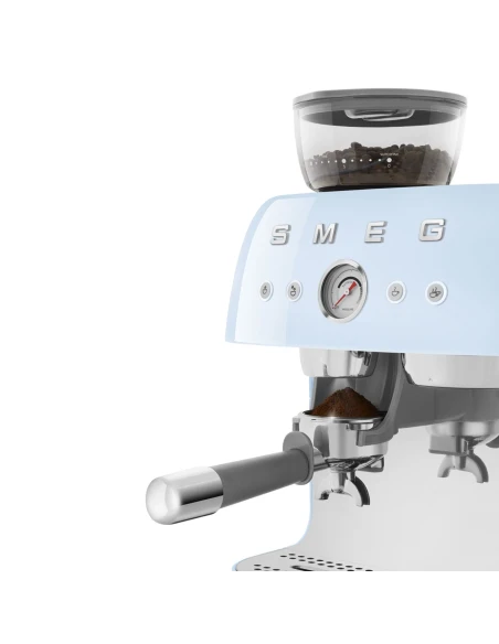 Smeg - Macchina per Caffè Espresso Manuale con Macinacaffè - Azzurro