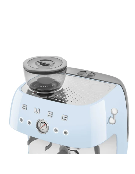 Smeg - Macchina per Caffè Espresso Manuale con Macinacaffè - Azzurro