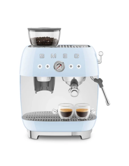 Smeg - Manual Espresso Machine with Grinder - Light Blue