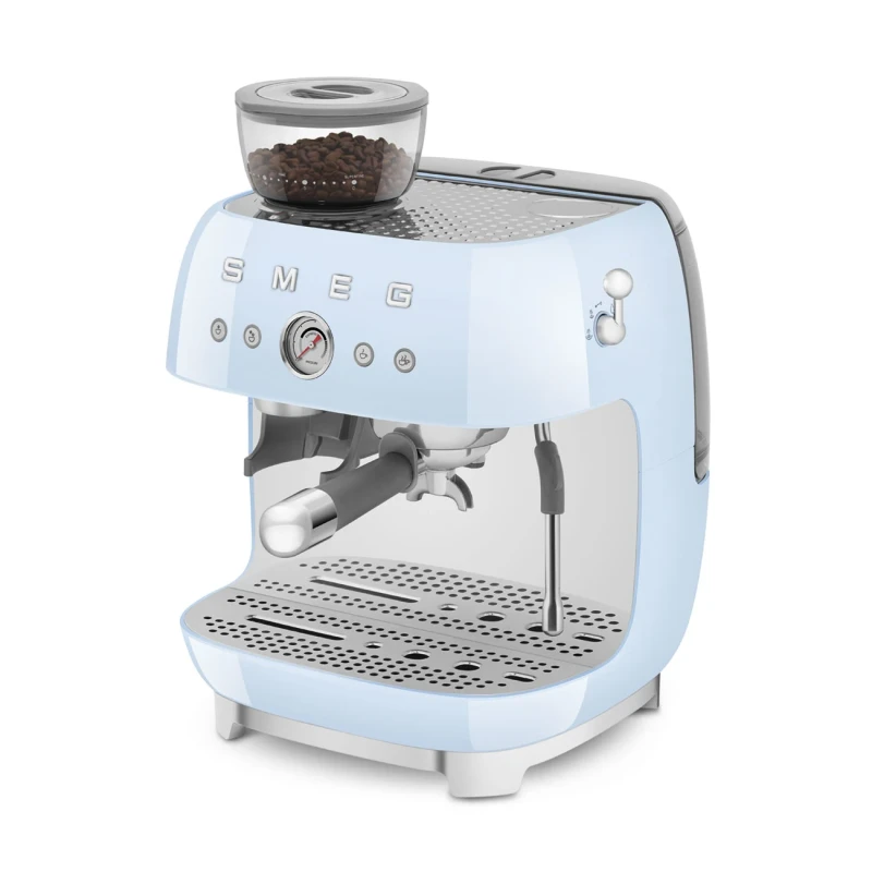 Smeg - Macchina per Caffè Espresso Manuale con Macinacaffè - Azzurro