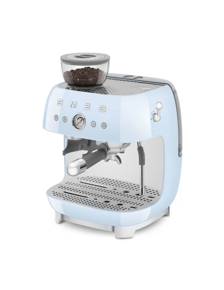 Smeg - Macchina per Caffè Espresso Manuale con Macinacaffè - Azzurro