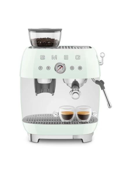 Smeg - Macchina per Caffè Espresso Manuale con Macinacaffè - Verde Pastello