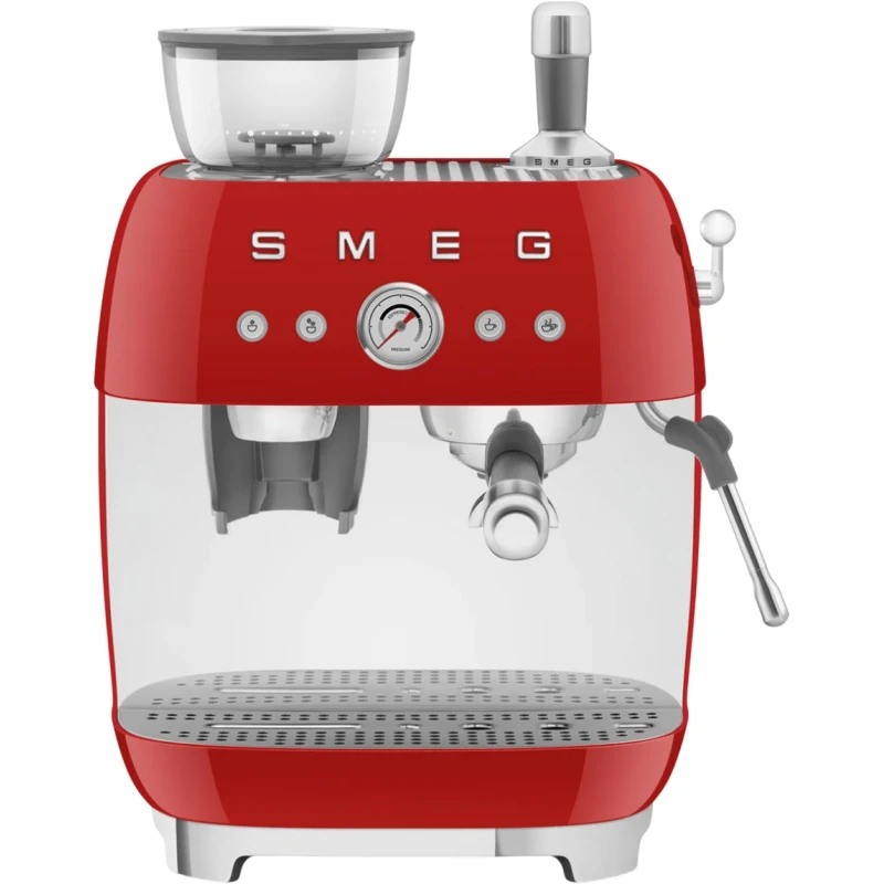 Smeg - Manual Espresso Machine with Grinder - Red