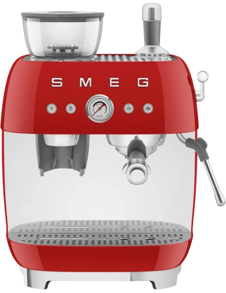 Smeg - Manual Espresso Machine with Grinder - Red