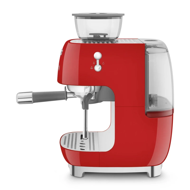 Smeg - Macchina per Caffè Espresso Manuale con Macinacaffè - Rosso