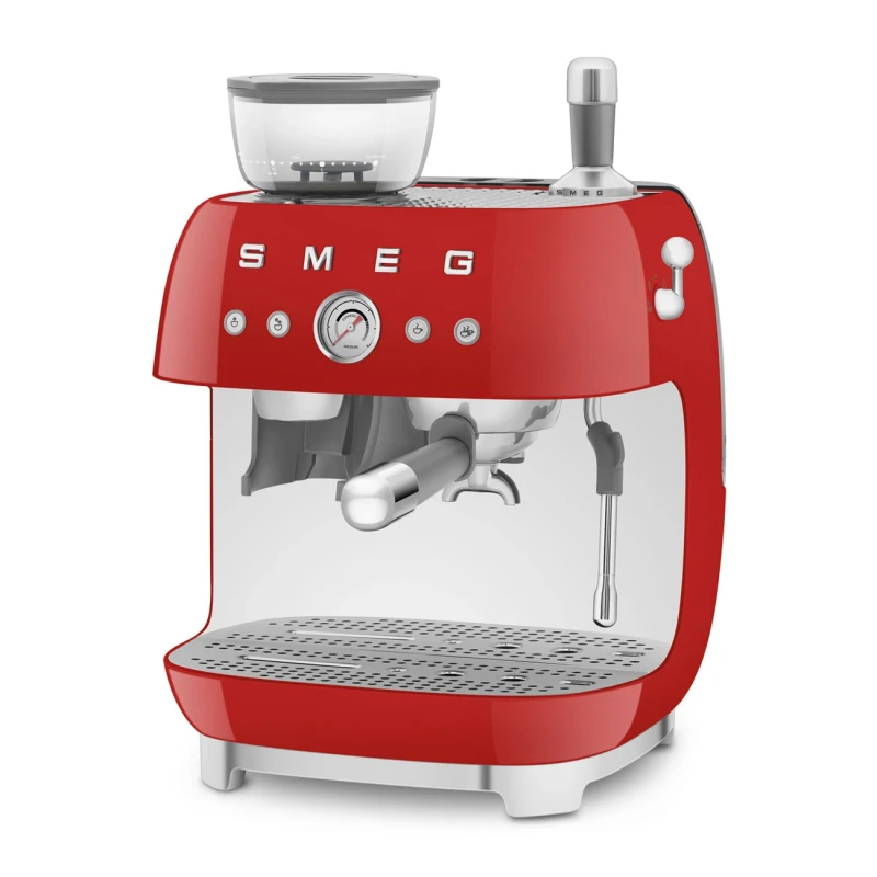 Smeg - Manual Espresso Machine with Grinder - Red