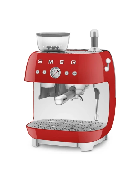 Smeg - Manual Espresso Machine with Grinder - Red