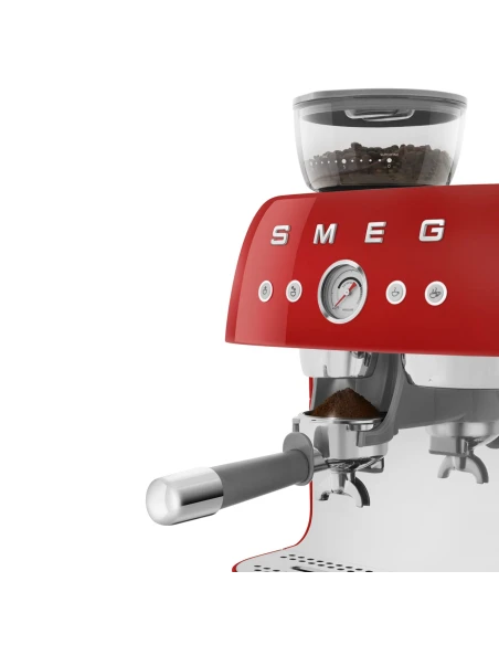 Smeg - Manual Espresso Machine with Grinder - Red