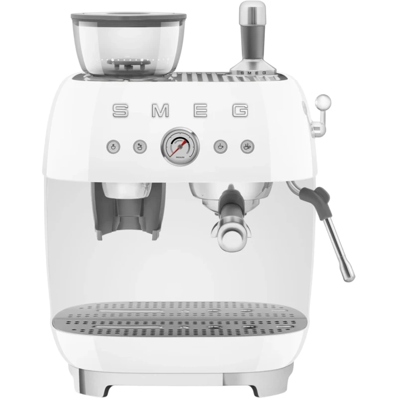 Smeg - Manual Espresso Machine with Grinder - White