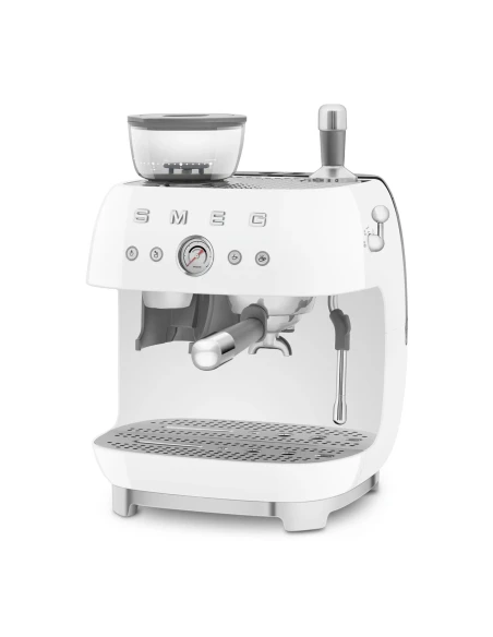 Smeg - Macchina per Caffè Espresso Manuale con Macinacaffè - Bianco