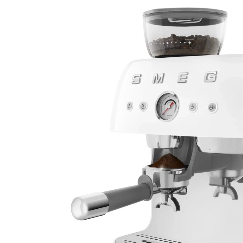Smeg - Manual Espresso Machine with Grinder - White