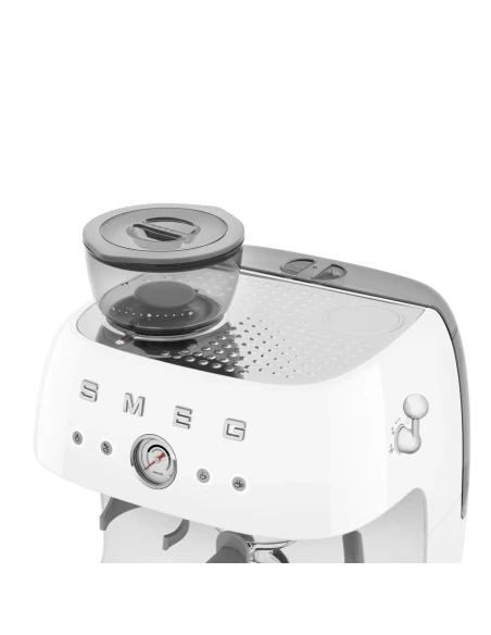Smeg - Manual Espresso Machine with Grinder - White