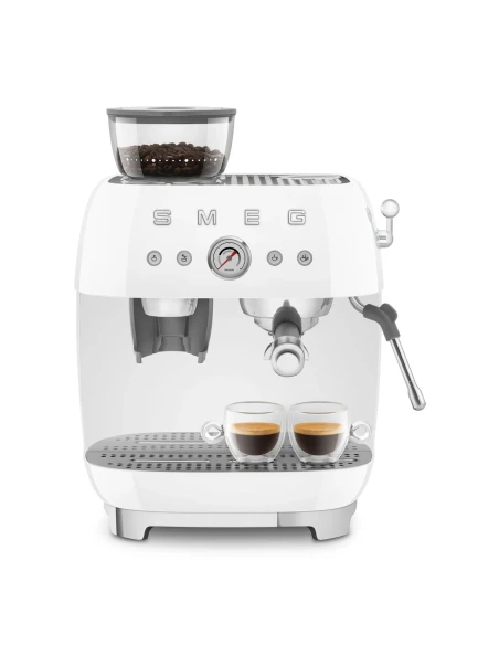 Smeg - Manual Espresso Machine with Grinder - White