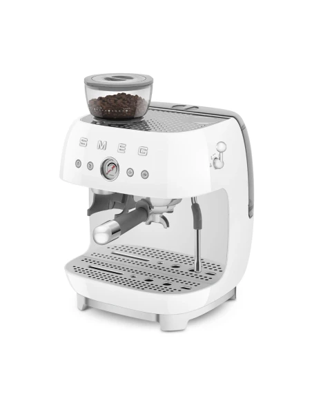 Smeg - Macchina per Caffè Espresso Manuale con Macinacaffè - Bianco