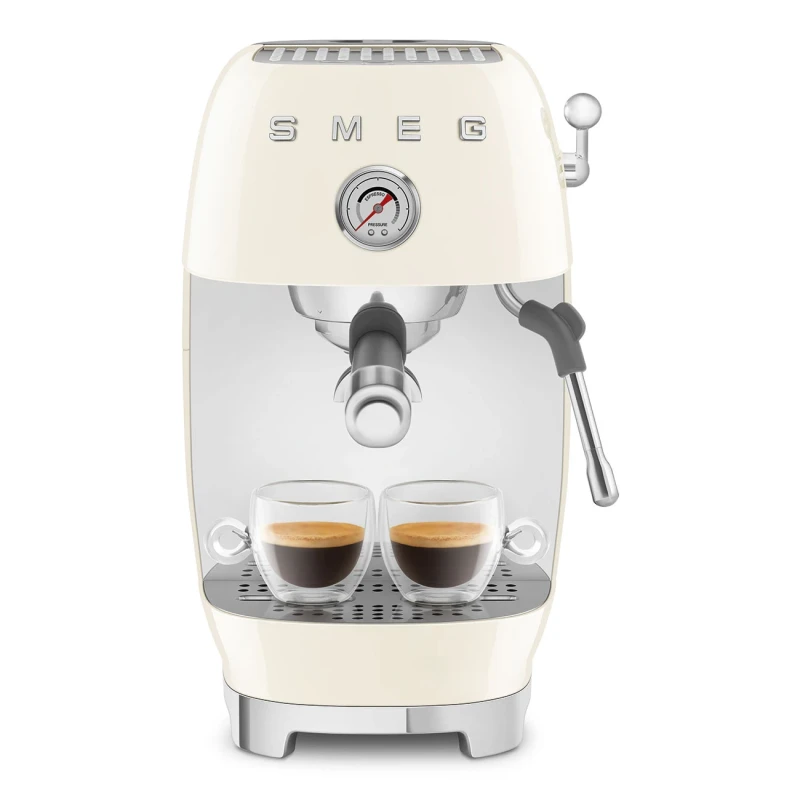 Smeg - Manual Espresso Coffee Machine with Cold Brew - Glossy Cream