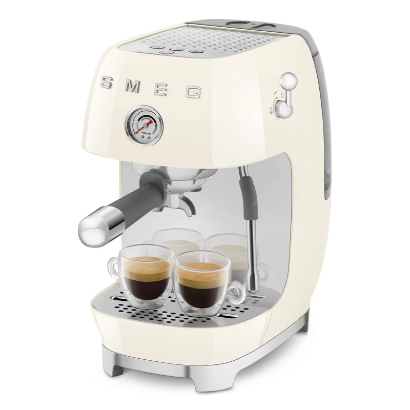 Smeg - Macchina da Caffè Espresso Manuale con Cold Brew - Panna Lucido