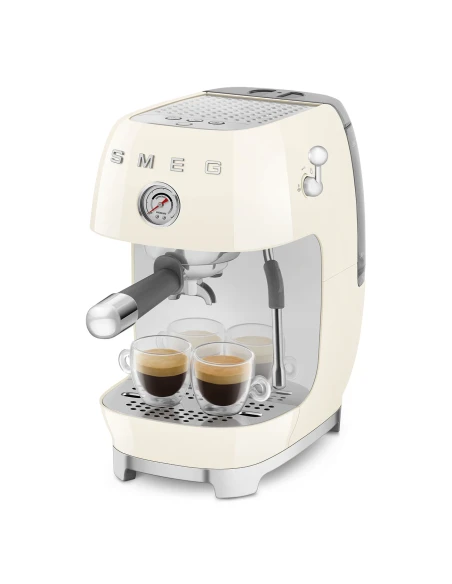 Smeg - Macchina da Caffè Espresso Manuale con Cold Brew - Panna Lucido