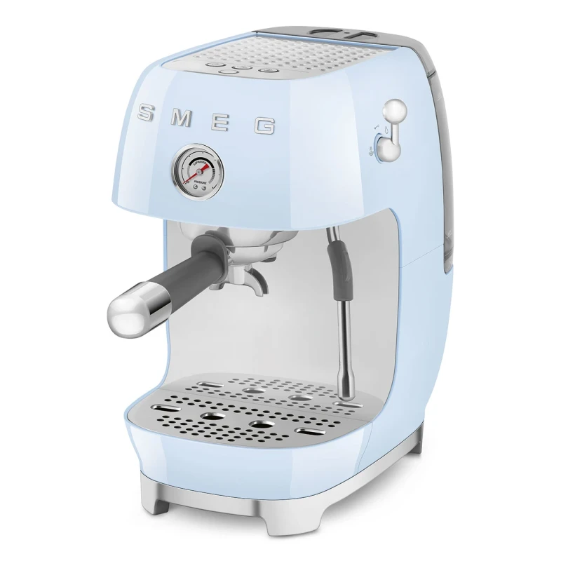 Smeg - Macchina da Caffè Espresso Manuale con Cold Brew - Azzurro Lucido