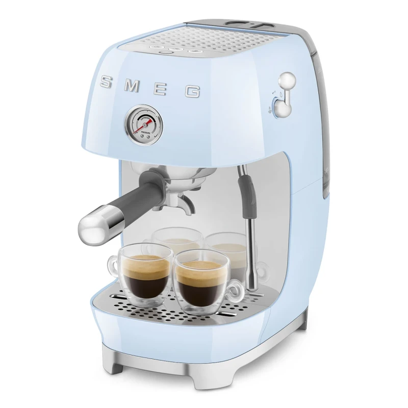 Smeg - Manual Espresso Coffee Machine with Cold Brew - Glossy Light Blue