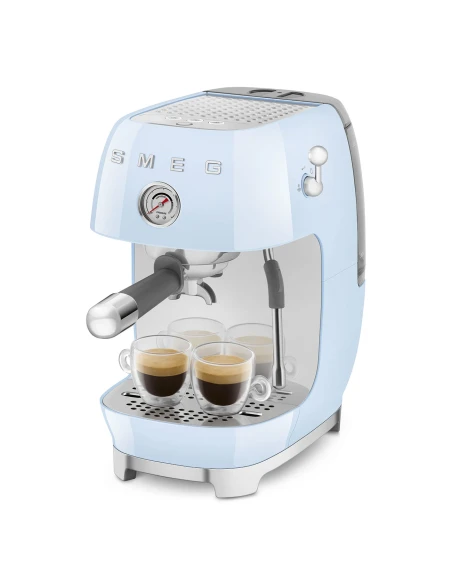 Smeg - Manual Espresso Coffee Machine with Cold Brew - Glossy Light Blue