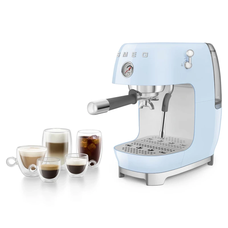 Smeg - Manual Espresso Coffee Machine with Cold Brew - Glossy Light Blue