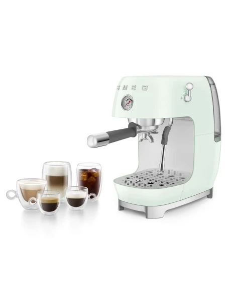 Smeg - Manual Espresso Coffee Machine with Cold Brew - Glossy Pastel Green