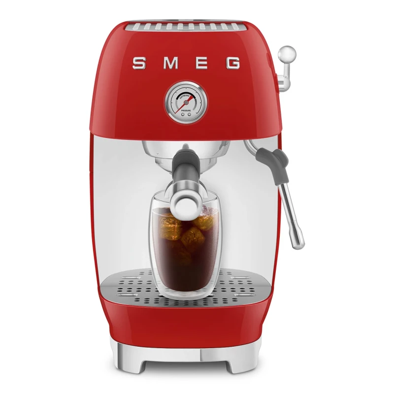 Smeg - Manual Espresso Coffee Machine with Cold Brew - Glossy Red