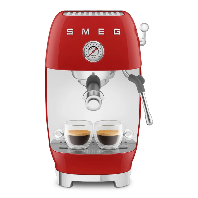 Smeg - Macchina da Caffè Espresso Manuale con Cold Brew - Rosso Lucido