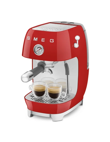 Smeg - Manual Espresso Coffee Machine with Cold Brew - Glossy Red