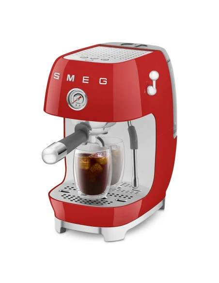 Smeg - Manual Espresso Coffee Machine with Cold Brew - Glossy Red