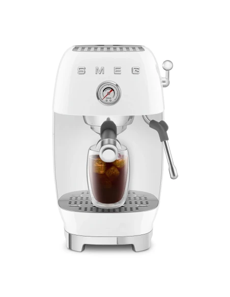 Smeg - Macchina da Caffè Espresso Manuale con Cold Brew - Bianco Lucido