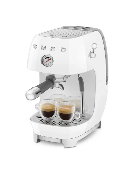 Smeg - Macchina da Caffè Espresso Manuale con Cold Brew - Bianco Lucido