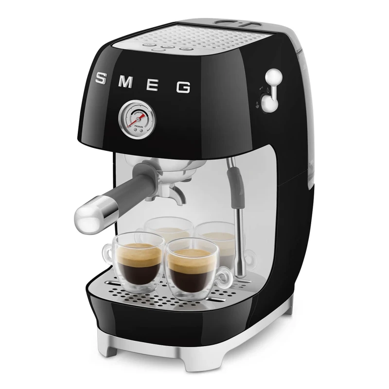 Smeg - Macchina da Caffè Espresso Manuale con Cold Brew - Nero Lucido