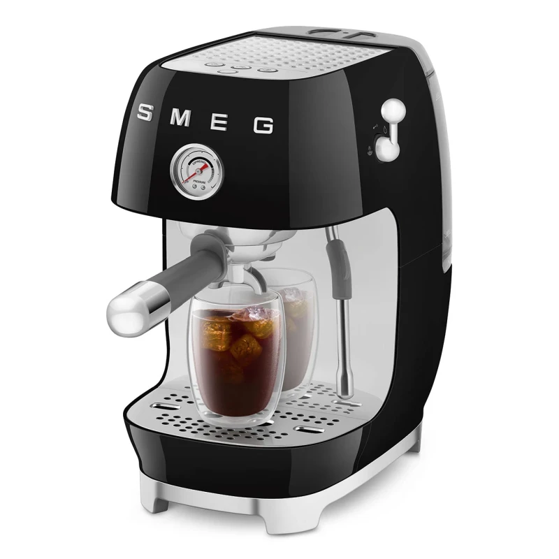 Smeg - Macchina da Caffè Espresso Manuale con Cold Brew - Nero Lucido