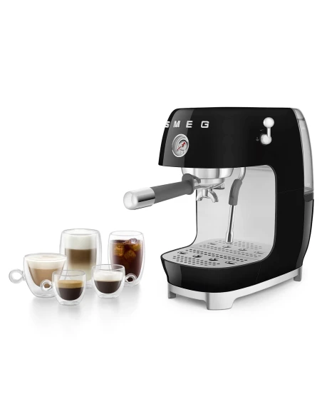 Smeg - Macchina da Caffè Espresso Manuale con Cold Brew - Nero Lucido