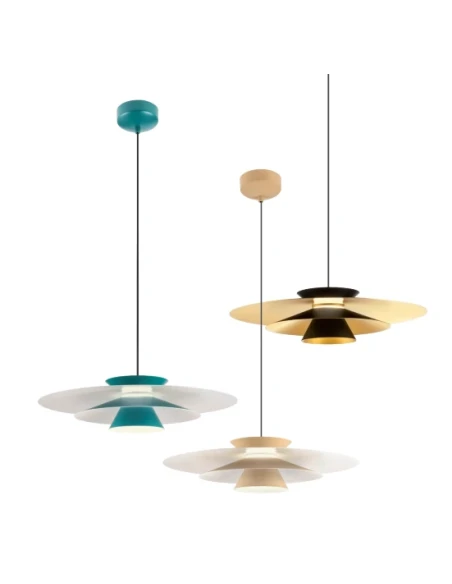 Redo Group - Fargo Lampada a Sospensione - Nero Opaco / Oro