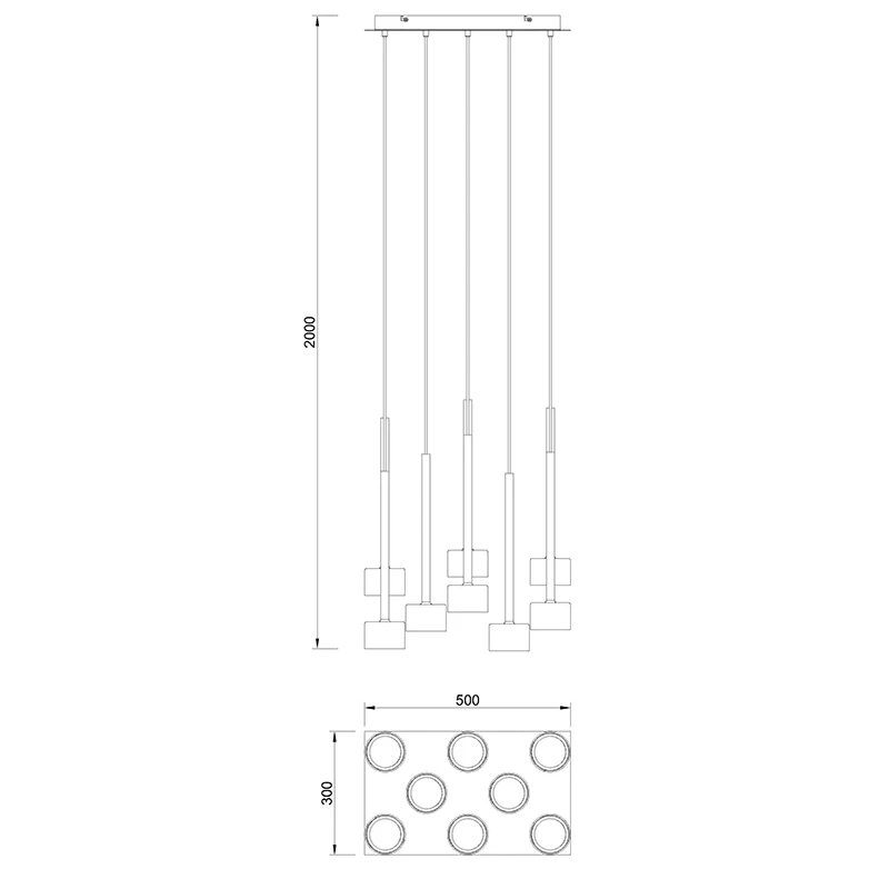 Mantra - Tonic Lampada a Sospensione Rettangolare - Multicolore
