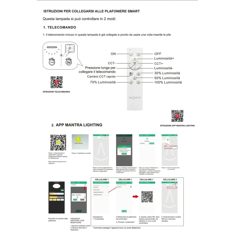 Mantra - Niseko II Lampada da Soffitto Rotonda - Bianco