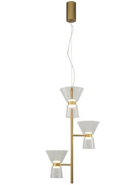 Mantra - New York Lampada a Sospensione a 3 Diffusori - Oro