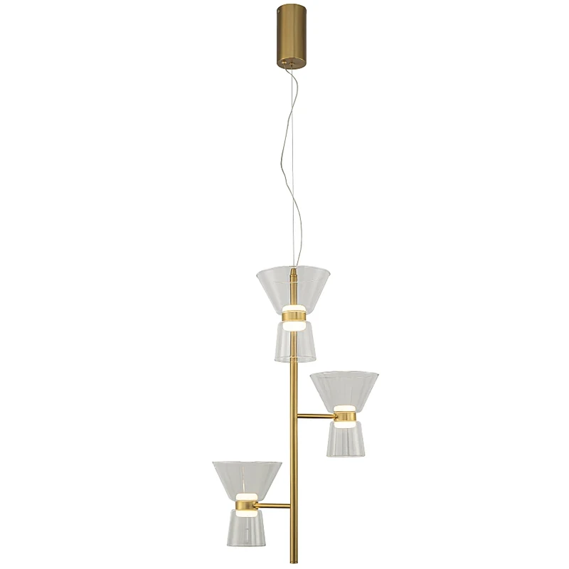 Mantra - New York 3-Shade Pendant Lamp - Gold