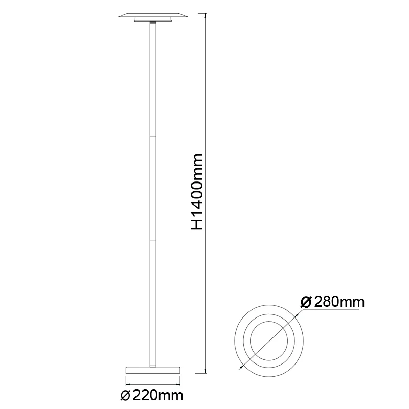 Mantra - Tina Floor Lamp - White - Black