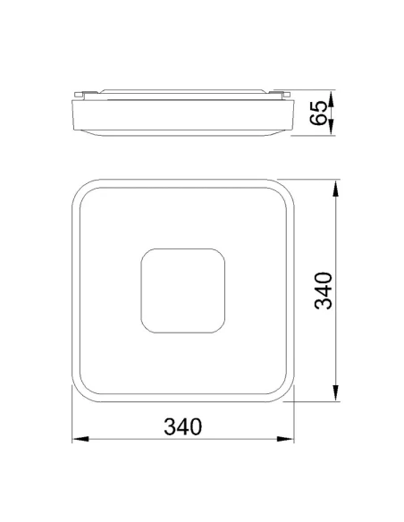 Mantra - Coin Lampada da Soffitto Quadrata - Nero