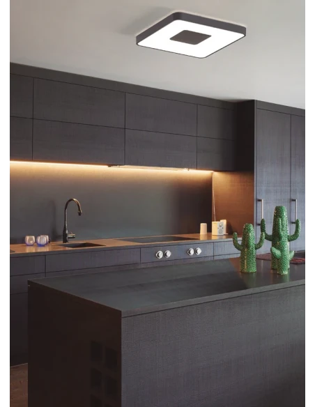 Mantra - Coin Square Ceiling Lamp - Black