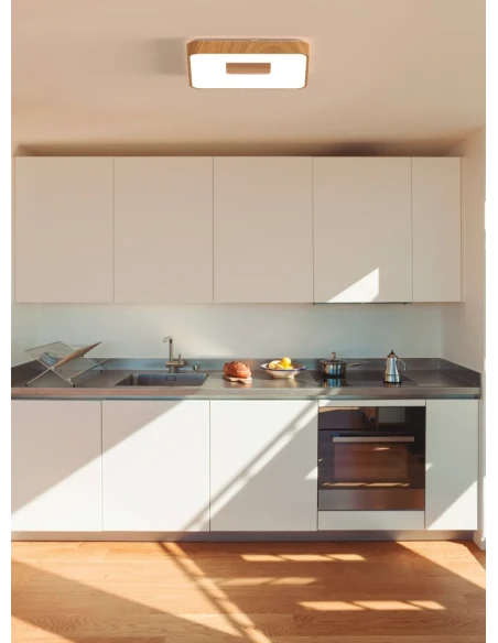 Mantra - Coin Square Ceiling Lamp - Wood