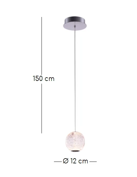 Illuminati - Diamante Lampada a Sospensione Singola - Cromo
