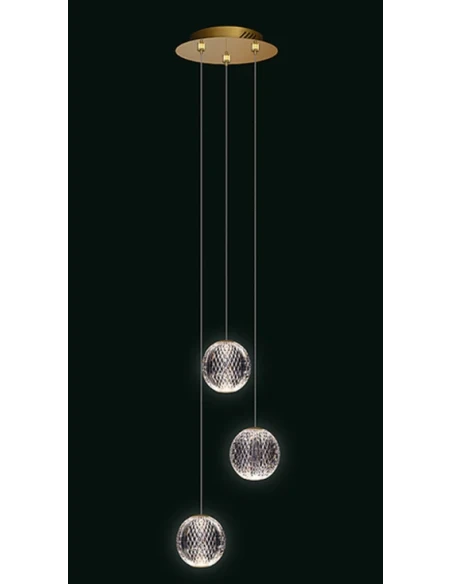 Illuminati - Diamante 3-Light Pendant Lamp - Gold