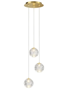 Illuminati - Diamante Lampada a Sospensione 3 Luci - Oro