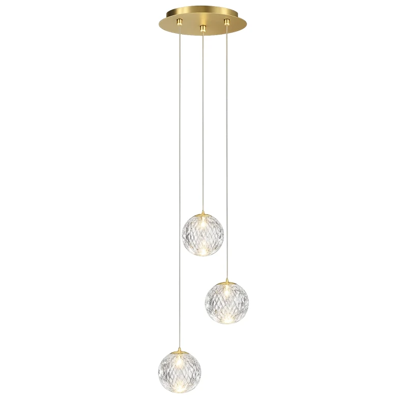 Illuminati - Diamante Lampada a Sospensione 3 Luci - Oro